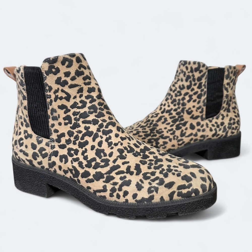 Dr. Scholl's Tyra Leopard Print Ankle Boots Size 8.5 Women's Booties